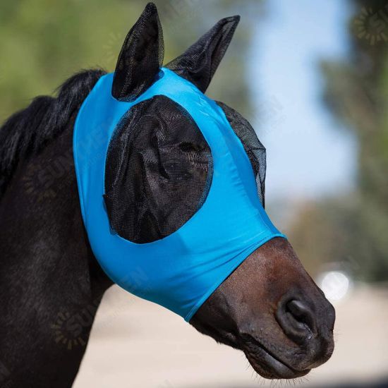 1 Pcs Anti-Fly Mesh Equine Mask Eyes Ears Protection Prevent Insect Bites UV-proof for Horse