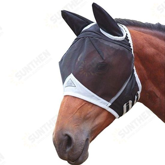 Mesh Horse Anti-Mosquito Mask Horse Head Cover Summer Breathable Anti Fly Mesh Mask For Farm Animal Supplies