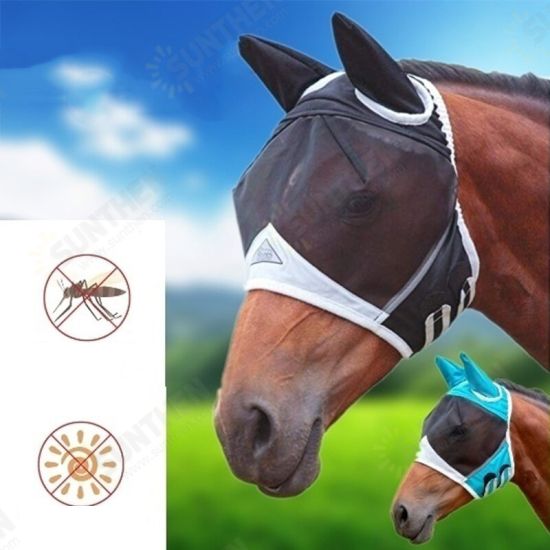 Mesh Horse Anti-Mosquito Mask Horse Head Cover Summer Breathable Anti Fly Mesh Mask For Farm Animal Supplies