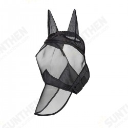 M/L/XL Breathable Horse Fly Mask Mesh Ears Nose Full Face for Horse Equipment M/L/XL Breathable Horse Fly Mask Mesh Ears Nose Full Face for Horse Equipment