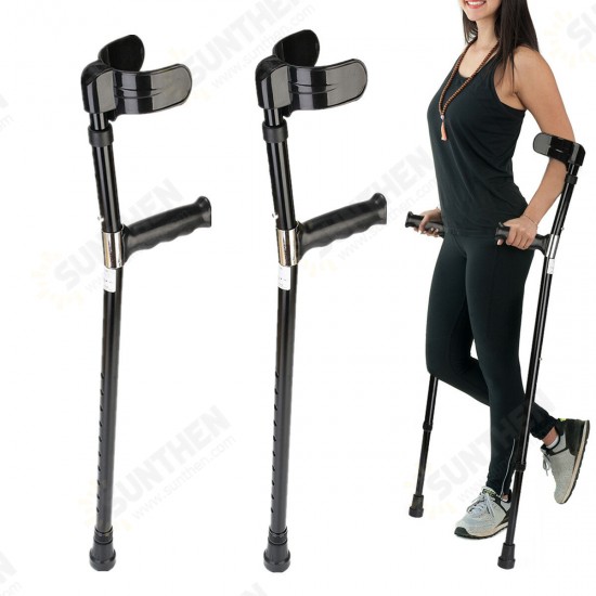 A Pair of Adjustable Aluminum Alloy Armpit Crutches Forearm Crutches Elbow Crutches Climbing Sticks