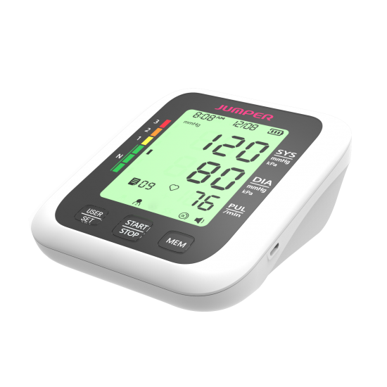 JPD-HA100 Arm Type Blood Pressure Monitor LCD Digital Display One-touch Operation Blood Pressure Monitor Portable Tow Memories Blood Pressure Monitor