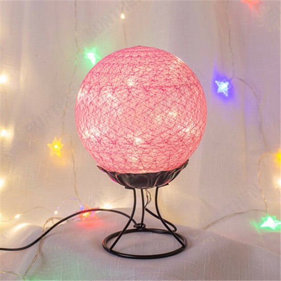 LED Linen Rattan Ball Desk Lamp USB Creative Romantic Night Light with Switch Button LED Linen Rattan Ball Desk Lamp USB Creative Romantic Night Light with Switch Button