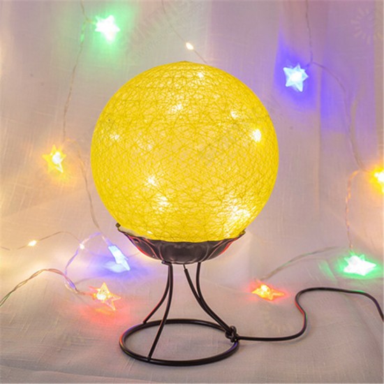 LED Linen Rattan Ball Desk Lamp USB Creative Romantic Night Light with Switch Button LED Linen Rattan Ball Desk Lamp USB Creative Romantic Night Light with Switch Button