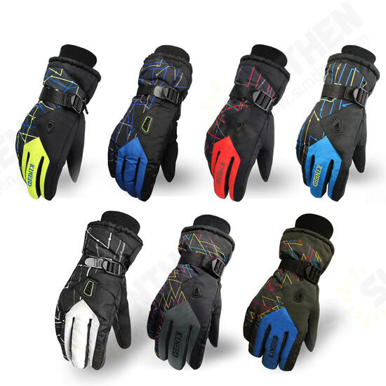 Mens Winter Skiing Gloves Waterproof Thermal Warm Snowboard Running Bike Ski Mittens