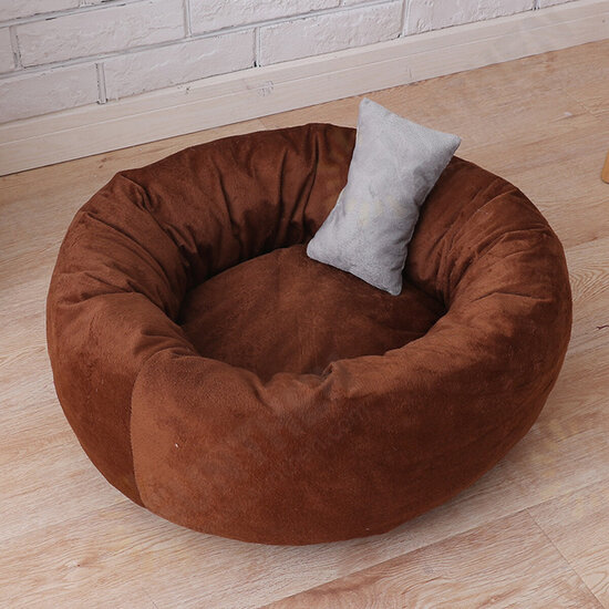 S/M/L Donut Plush Small Dog Cat Beds Warm Soft Pet House Nest With Pillow Cave Pet Bed