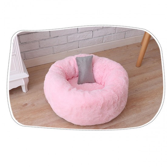 S/M/L Donut Plush Small Dog Cat Beds Warm Soft Pet House Nest With Pillow Cave Pet Bed