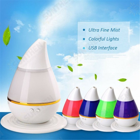 250ml Ultrasonic Air Humidifier USB Charging Essential Oil Diffuser LED Light Purifier for Home Office