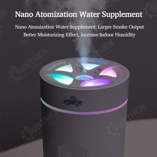 300ml Air Humidifier Aroma Diffuser Nano Atomization with Color Light 800mAh Battery Life USB Charging for Home Office Car