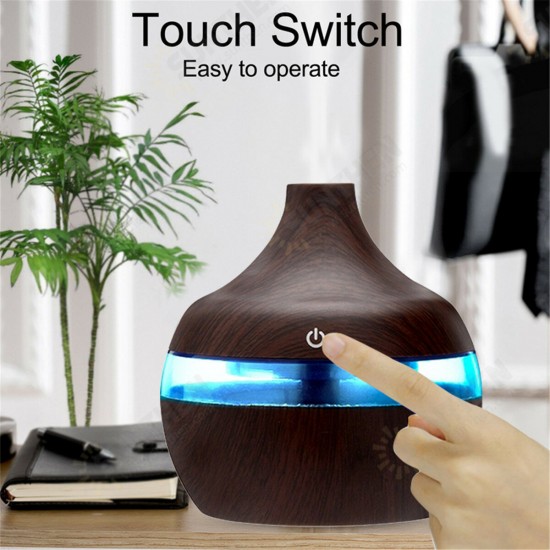 300ml Electric Ultrasonic Air Mist Humidifier Purifier Aroma Diffuser 7 Colors LED USB Charging for Bedroom Home Car Office