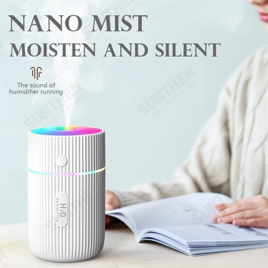 300ml Portable Air Humidifier Ultrasonic Aroma Essential Oil Diffuser USB Charging with Colorful Lights for Car Home Office