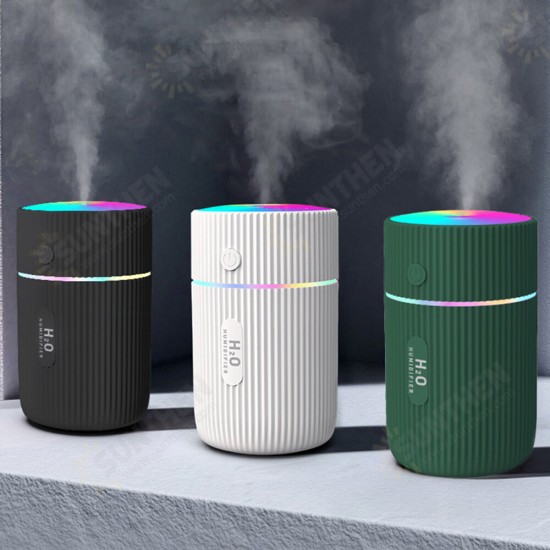 300ml Portable Air Humidifier Ultrasonic Aroma Essential Oil Diffuser USB Charging with Colorful Lights for Car Home Office