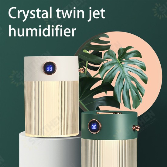 2 Modes Mini Air Humidifier Digital Display Night Light USB Charging 4000mAh Mute Auto-off Protection Humidifier