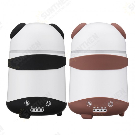 Dual Humidifier Air Oil Diffuser Aroma Mist Maker LED Cartoon Panda Style For Home Office US Plug