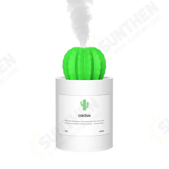 HP-202 USB Port 280ML Mini Cactus Shape Air Purifier Cool Mist Humidifier for Car Home Office