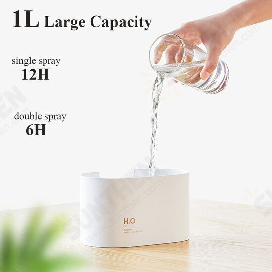 J505-P Two-port Spray Port Design Spray Humidifier 1L 12h 3600mAh Long Endurance USB Power Mode for Home Bedroom Offiice