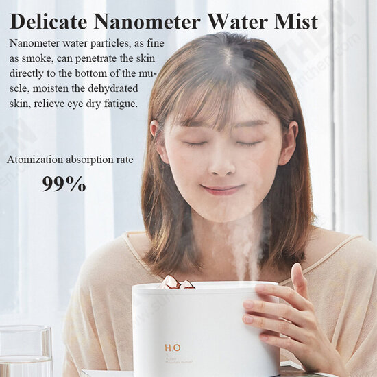 J505-P Two-port Spray Port Design Spray Humidifier 1L 12h 3600mAh Long Endurance USB Power Mode for Home Bedroom Offiice