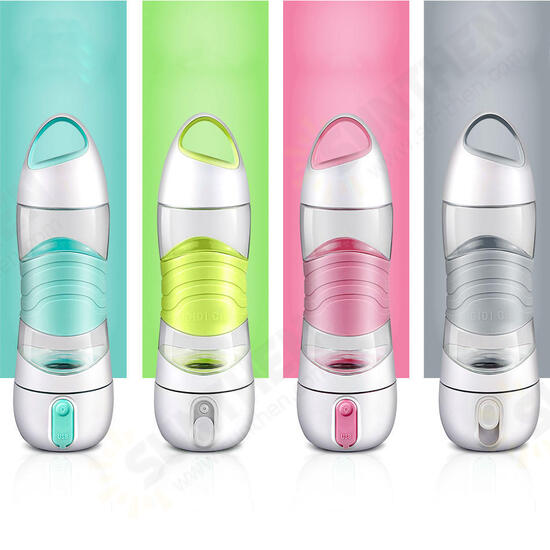 DDH8 Portable USB Air Humidifier Spray 400ML Water Bottles Creative Outdoor Drinking Cup Sports Spray Bottle with Light