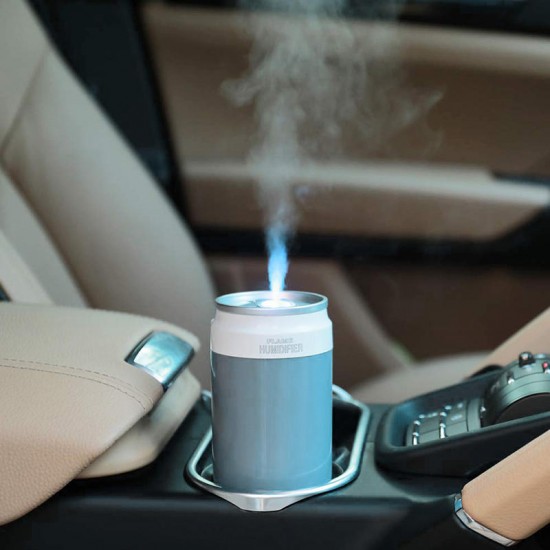 Portable USB Humidifier Special Can Shape with Flame Lamp for Desk Travel Office Car and Bedroom