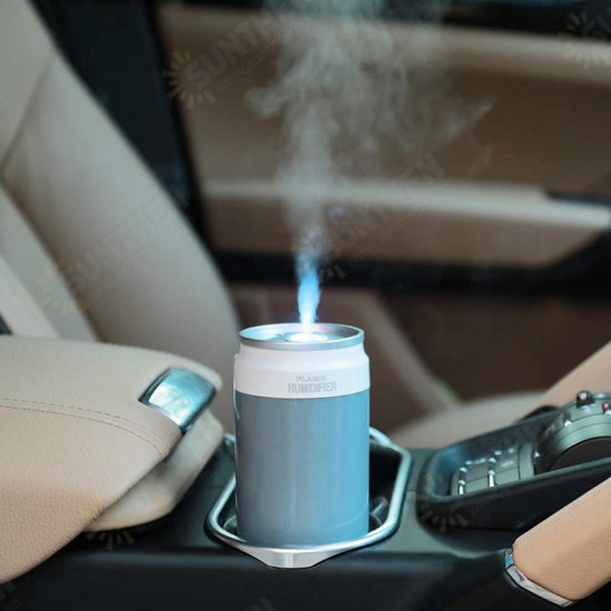 Portable USB Humidifier Special Can Shape with Flame Lamp for Desk Travel Office Car and Bedroom