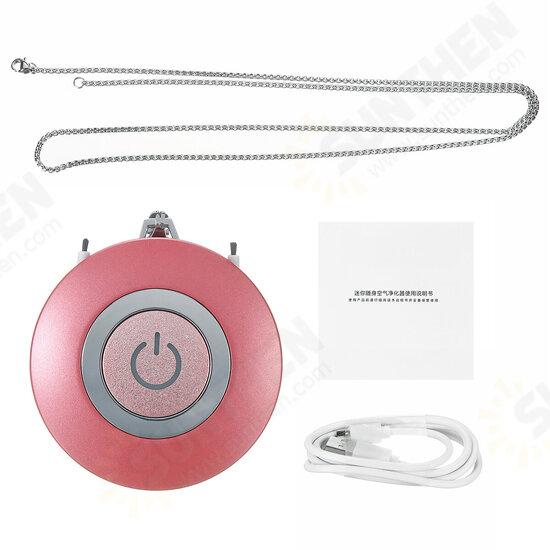 Wearable Air Purifier Necklace Mini Portable USB Negative Ion Air Cleaner Freshener