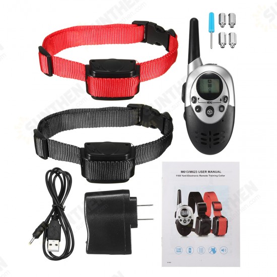 1000M Distance Rechargeable Electric Dog Training Collar Waterproof Bark Stopper With Remote Controller Electric For 6~60KG Dog