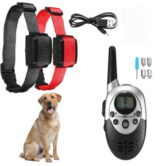 1000M Distance Rechargeable Electric Dog Training Collar Waterproof Bark Stopper With Remote Controller Electric For 6~60KG Dog