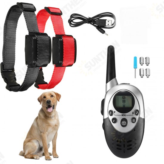 1000M Distance Rechargeable Electric Dog Training Collar Waterproof Bark Stopper With Remote Controller Electric For 6~60KG Dog