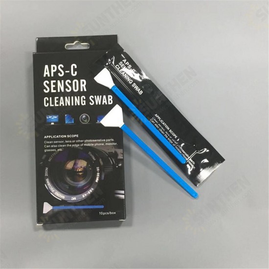 10Pcs APS-C Sensor Cleaning Kit Cleaning Swabs for DSLR Lens Digital Camera Phone