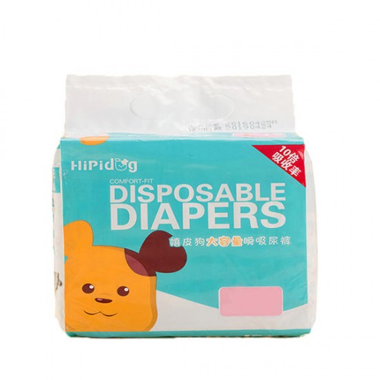 10Pcs/Pack Disposable Pet Nappies Diapers Absorption Physiological Pants Underwear Pet Pants For Dog Cat