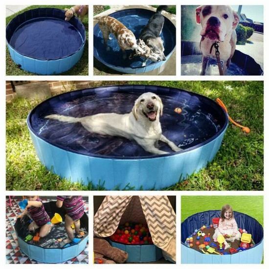 120x30cm Large Capacity Dog Pet Bathing Tub Bath Bucket Folding Basin Shower Room Kids Swimming Pool Tub