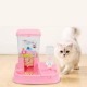 2 In 1 Large Automatic Pet Dog Cat Puppy Food Water Dish Bowl Dispenser Feeder