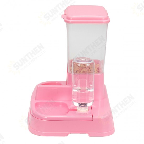 2 In 1 Large Automatic Pet Dog Cat Puppy Food Water Dish Bowl Dispenser Feeder