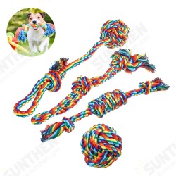 4 Pcs Dog Chew Rope Strong Knot Ball Pet Tooth Cleaning Rope Dog Toys Kit 4 Pcs Dog Chew Rope Strong Knot Ball Pet Tooth Cleaning Rope Dog Toys Kit