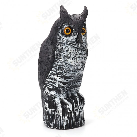 40cm Electric Induction Sound Illuminate Hunting Owl Decoy Garden Decoration