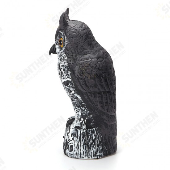 40cm Electric Induction Sound Illuminate Hunting Owl Decoy Garden Decoration