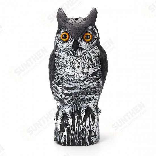 40cm Electric Induction Sound Illuminate Hunting Owl Decoy Garden Decoration