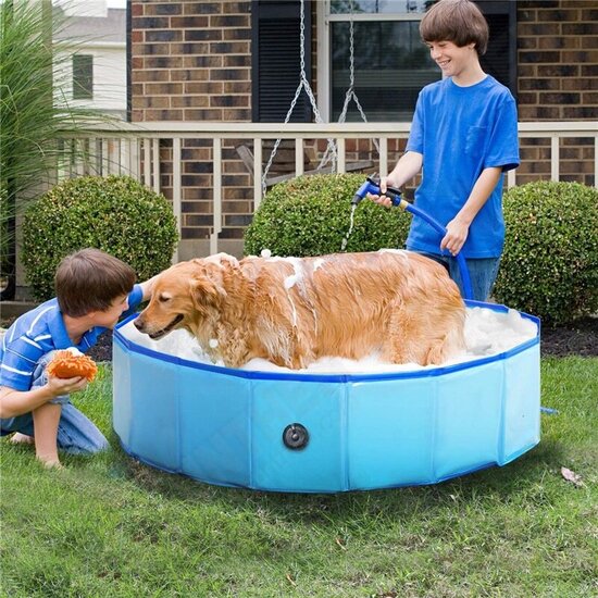 60/100cm Folding Dog Bath Pool Pet Swimming Bath Tub Kiddie Pool for Dogs Cats Kids