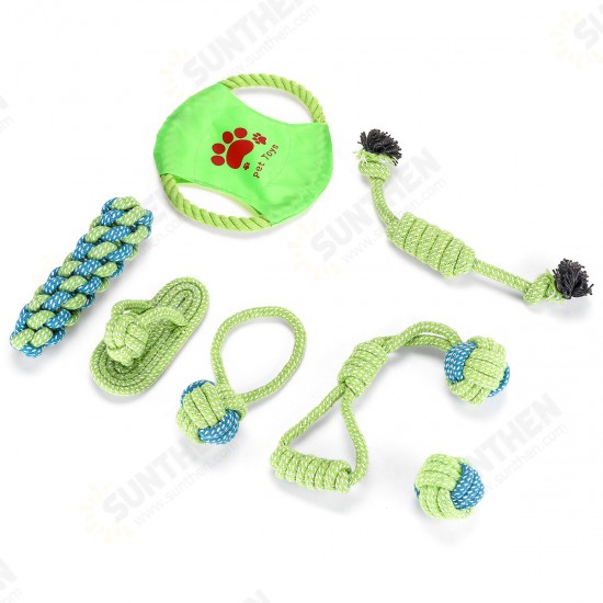 7/9 Pcs Dog Teeth Rope Strong Tooth Cleaning Chew Pet Toys Kit