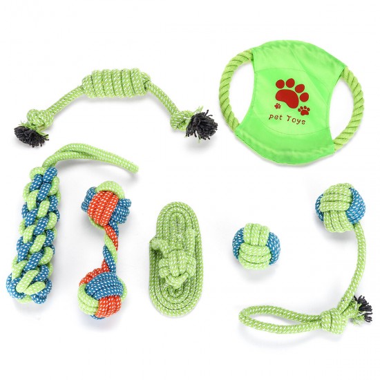 7/9 Pcs Dog Teeth Rope Strong Tooth Cleaning Chew Pet Toys Kit
