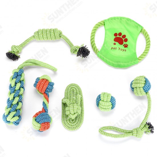 7/9 Pcs Dog Teeth Rope Strong Tooth Cleaning Chew Pet Toys Kit