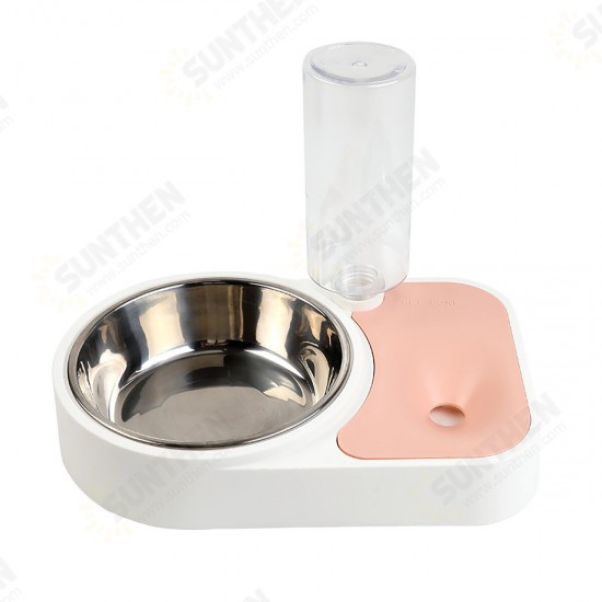 Automatic Water Food Feeder Cat Food Bowl 500ML Water Refill Bottle Pet Dog Anti Vomiting Cat Dish