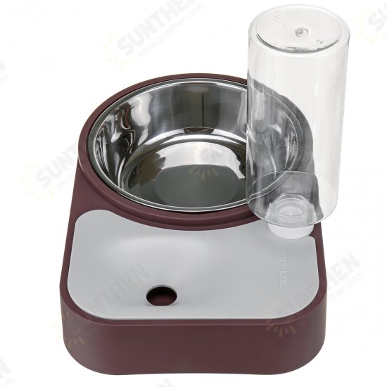 Automatic Water Food Feeder Cat Food Bowl 500ML Water Refill Bottle Pet Dog Anti Vomiting Cat Dish