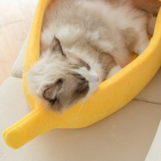 Banana Cat Bed Warm Durable Portable Pet Basket Dog Cushion Pet Supplies