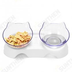 Cat Double Bowl Non-slip Pet Food Water Feeder Dish Elevated Stand Pet Supplies