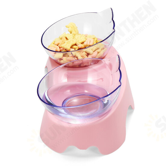 Cat Double Bowl Non-slip Pet Food Water Feeder Dish Elevated Stand Pet Supplies