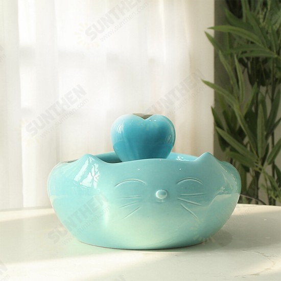 Cat Ear Design 2500ml Porcelain Automatic Circulating Water Dispenser Pet Bowl Water Cute Fountain Pet Drinking Supplies With Noise Reduction Pum