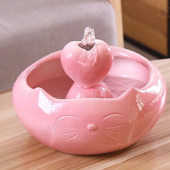 Cat Ear Design 2500ml Porcelain Automatic Circulating Water Dispenser Pet Bowl Water Cute Fountain Pet Drinking Supplies With Noise Reduction Pum