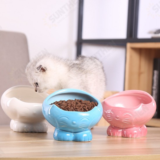 Cats Feeding Pet Bowl Food Ceramic Bowl Puppy Dogs Snack Water Feeder