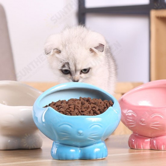 Cats Feeding Pet Bowl Food Ceramic Bowl Puppy Dogs Snack Water Feeder